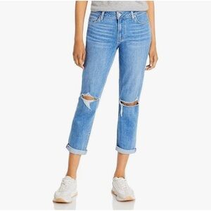 PAIGE Women’s 28R Brigitte Mid-Rise Boyfriend Distressed Jeans in Ratatouille